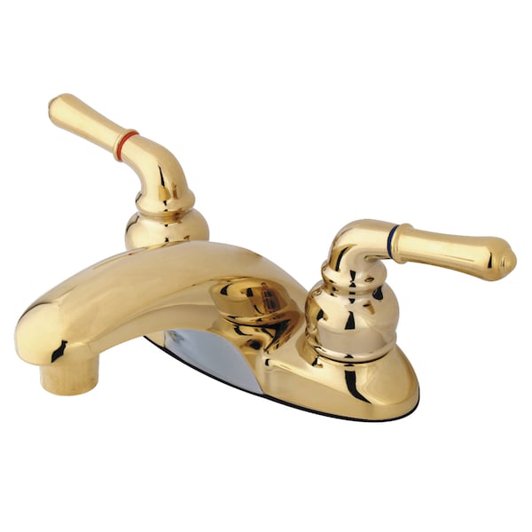 4" Centerset Bathroom Faucet, Polished Brass